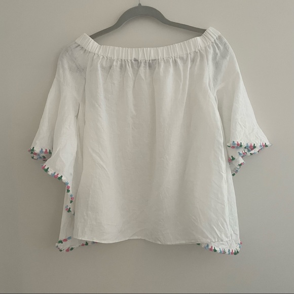 Zara Linen Bell Sleeve Blouse size XS - Picture 2 of 11